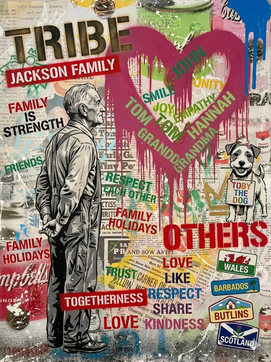 Custom Graffiti Pop Art Family Word Art Print