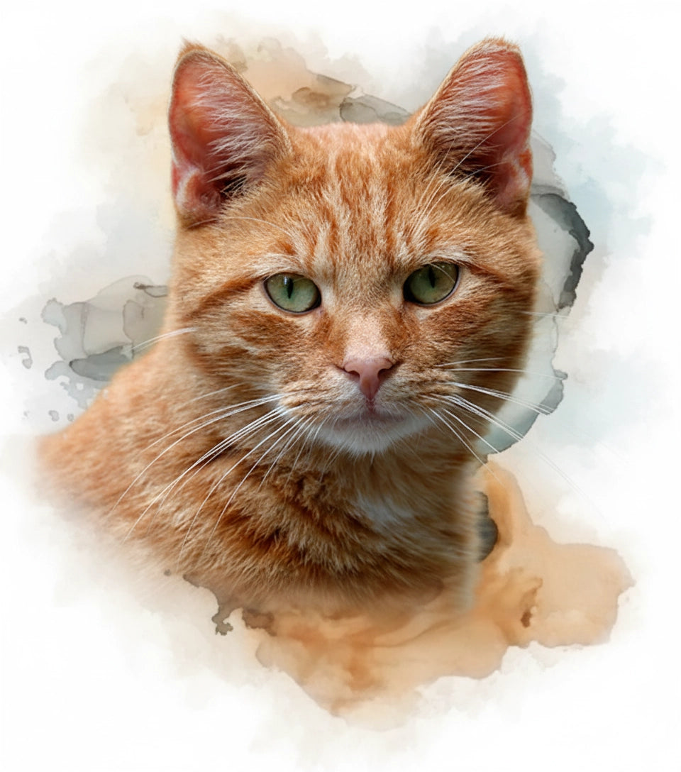Personalised Cat Watercolour Portrait