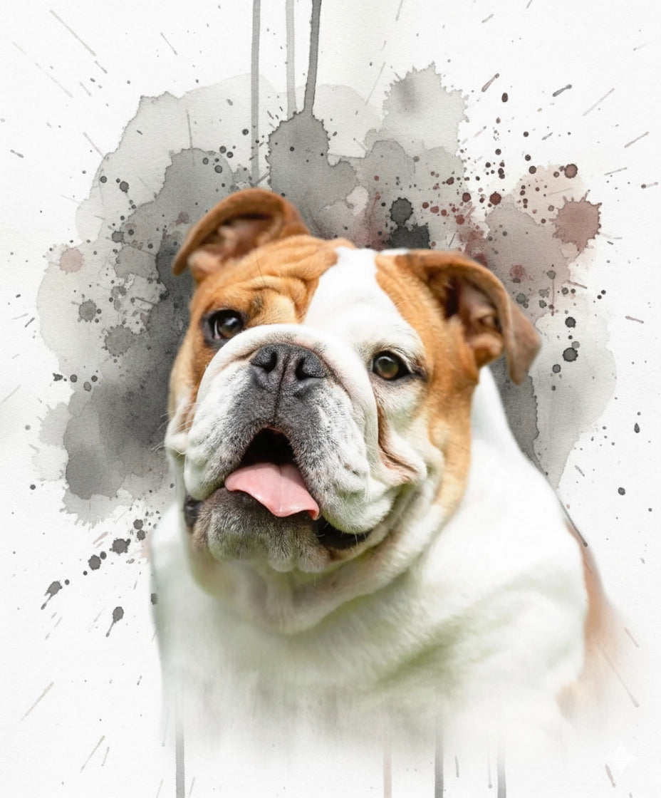 Watercolour Image with Dogs face 